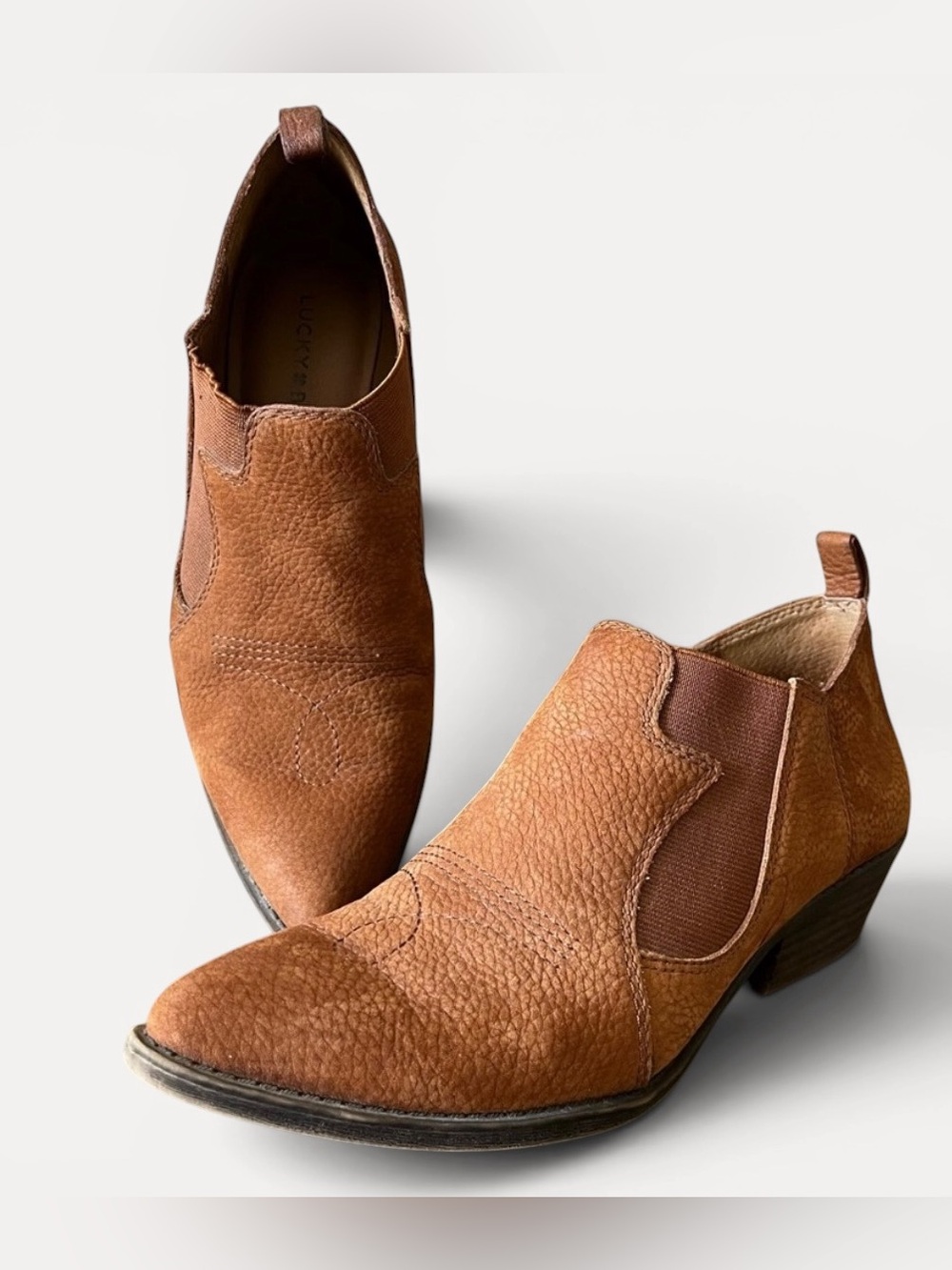 Lucky Brand Tan Ankle Leather  Booties Women’s size 7.5 - Picture 10 of 15